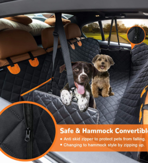 Dog Car Seat Cover for Pets 100% Waterproof Seat Cover Hammock 600D Heavy Duty Scratch Proof Nonslip Durable Soft Back Seat Covers for Cars Trucks and Suvs