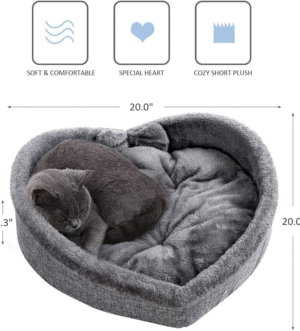 Heart Shaped Ultra Soft Short Plush Pet Bed