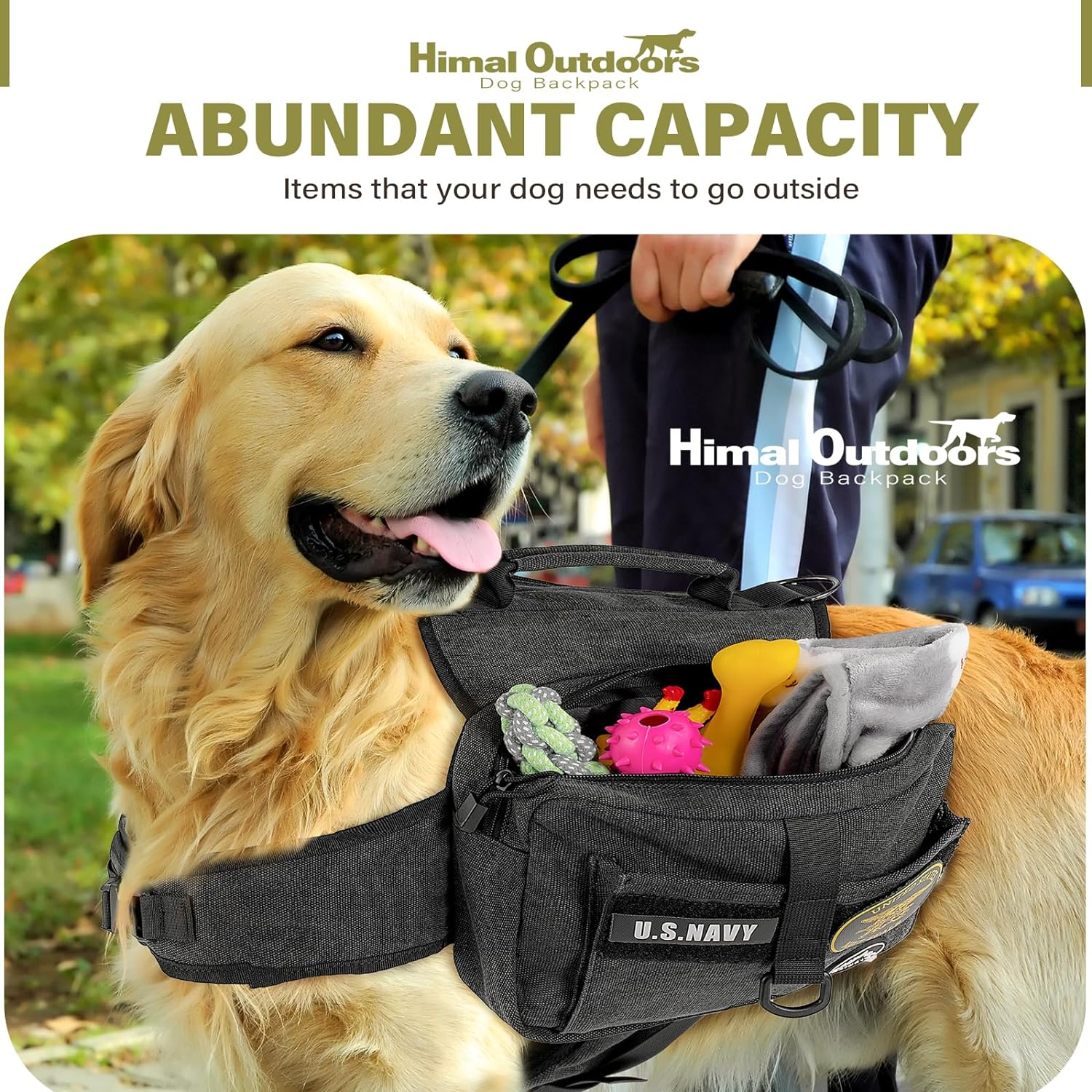 Dog Backpack, Dog Hiking Backpack, Saddle Bag for Large Dog with Side Pockets - Image 6