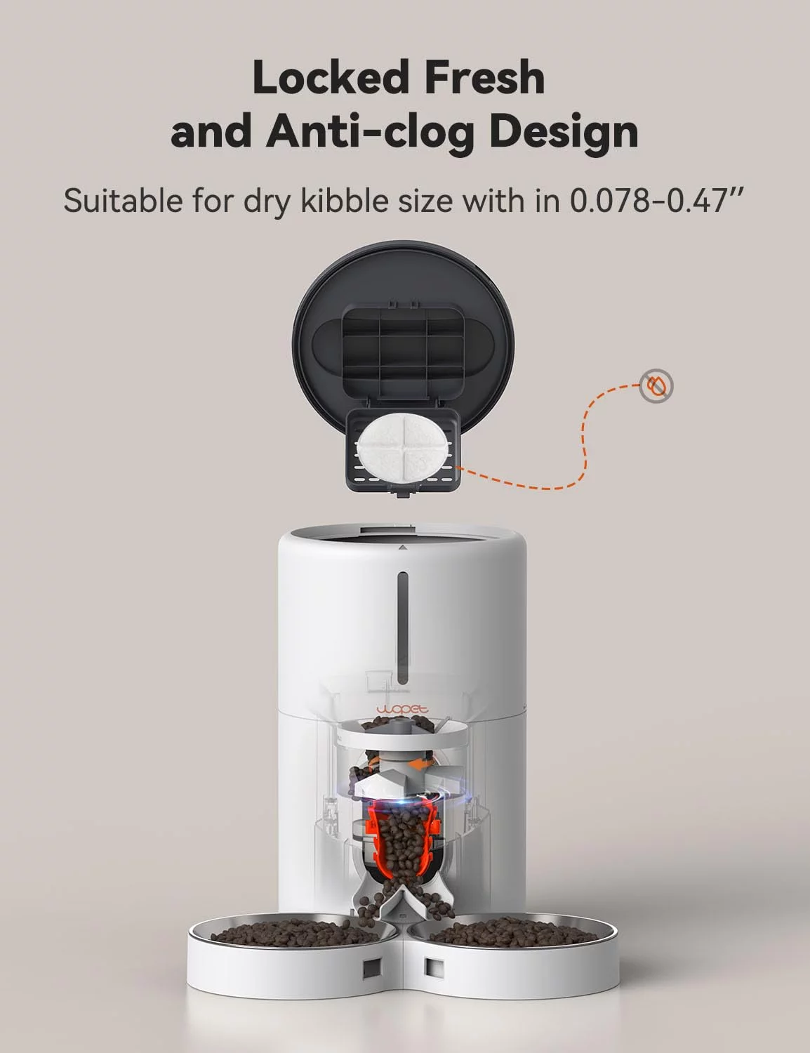 Automatic pet Feeders for 2 pets - Timed Dog Food Dispenser with Splitter and Two Stainless Bowls - Image 5