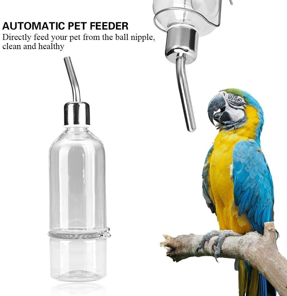 Pet Water Dispenser Automatic Pet Water Feeder Pet Hanging Water Feeding Bottle Hamster Water Bottle Water Feeder for Birds with Stainless Steel Ball Nipple - Image 6