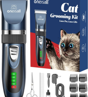 Quiet Cat Clippers for Matted & Long Hair, 2-Speed Cordless Pet Shaver Grooming Kit for Cats, Small Dogs & Animals (Blue)