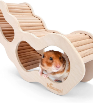 Hamster House W/Climbing Ladder for Hamsters Gerbils Mice or Similar-Sized Pets (Secret Peep Tunnel Hamster Hut)
