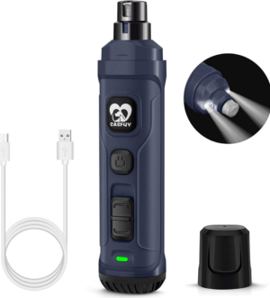 Dog Nail Grinder with 2 LED Light - New Version 2-Speed Powerful Electric Pet Nail Trimmer Professional Quiet Painless Paws Grooming & Smoothing for Small Medium Large Dogs and Cats (Blue)