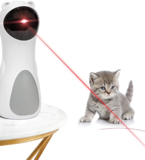 Automatic Cat Laser Toy, Interactive Pet Laser Toys for Indoor Cats and Kittens, 5 Random Patterns, USB Charging or Battery Powered, Random Rotating Light Pet Toy